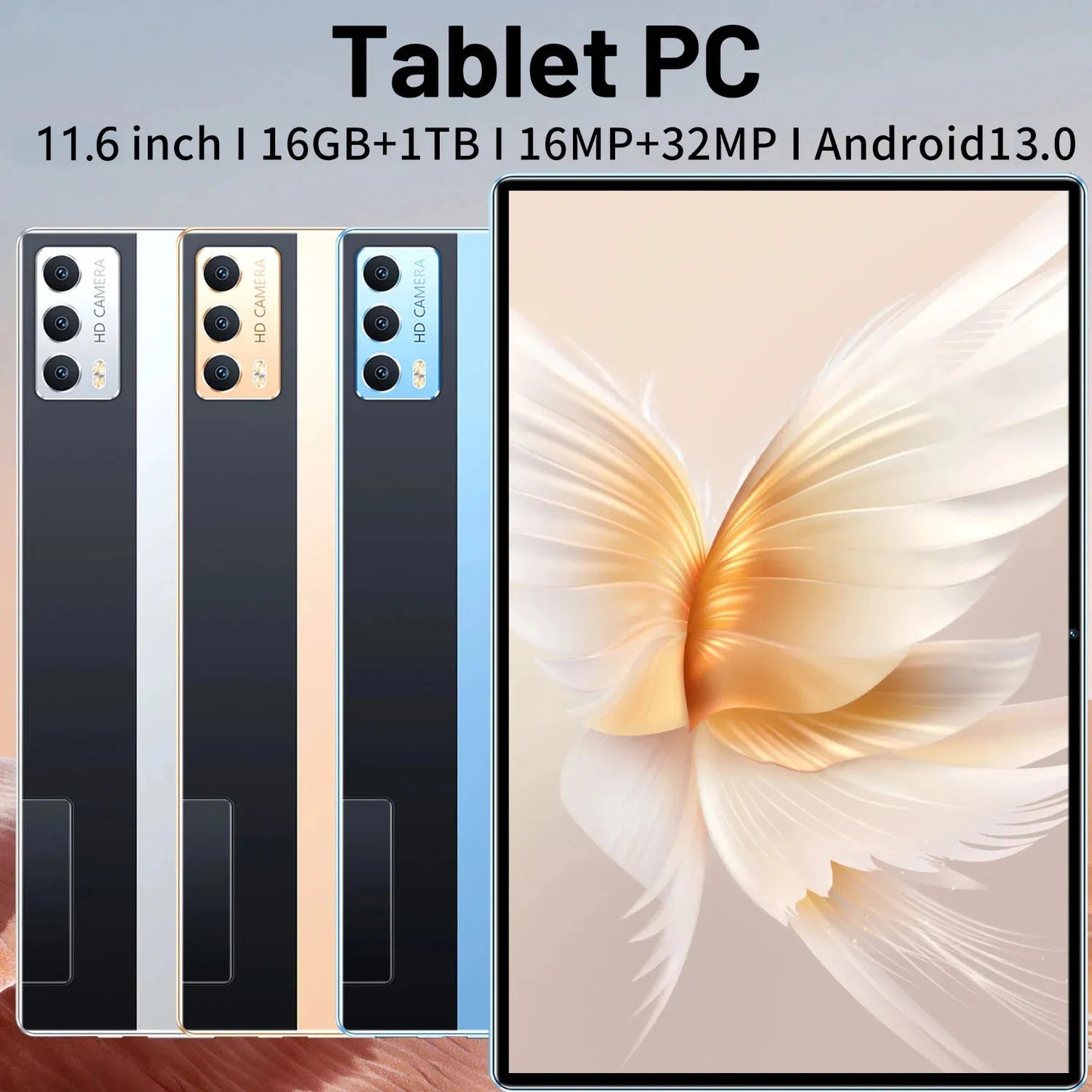 2024 5G New Tablet Android 13.0 Brand 16GB RAM 1TB ROM Tablet 16MP 32MP 12000mAh 10Core WIFI Bluetooth Network Tablette