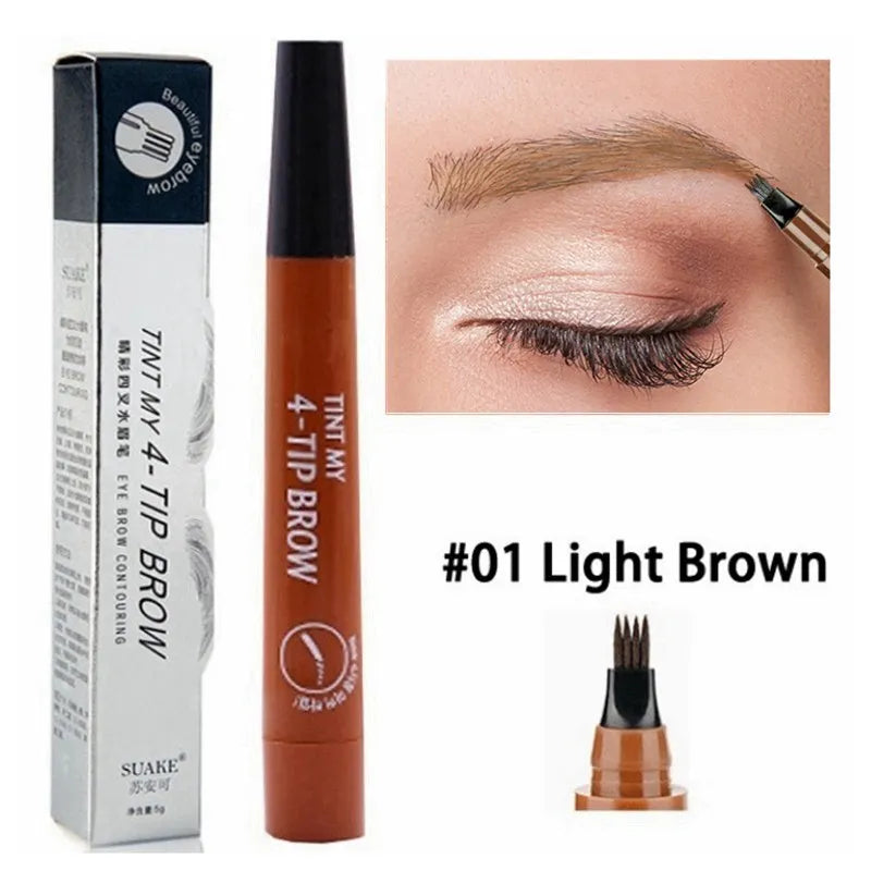 5 Colors Microblading Eyebrow Pen Waterproof Liquid Eyebrow Pencil Long Lasting Eyebrow  Pen 4 oints eyebrow pen Cosmetics