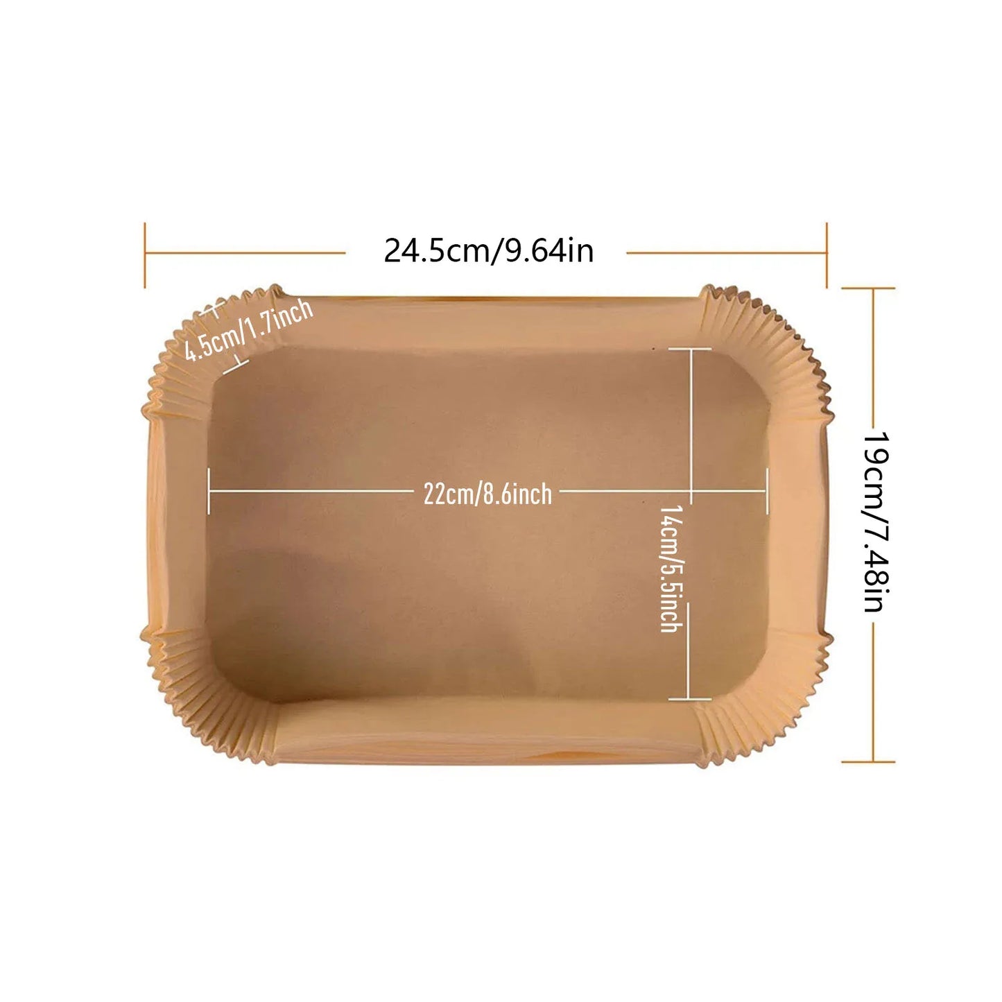 Special paper for air fryers, silicone oil paper holder, rectangular oil absorbing paper, disposable household baking