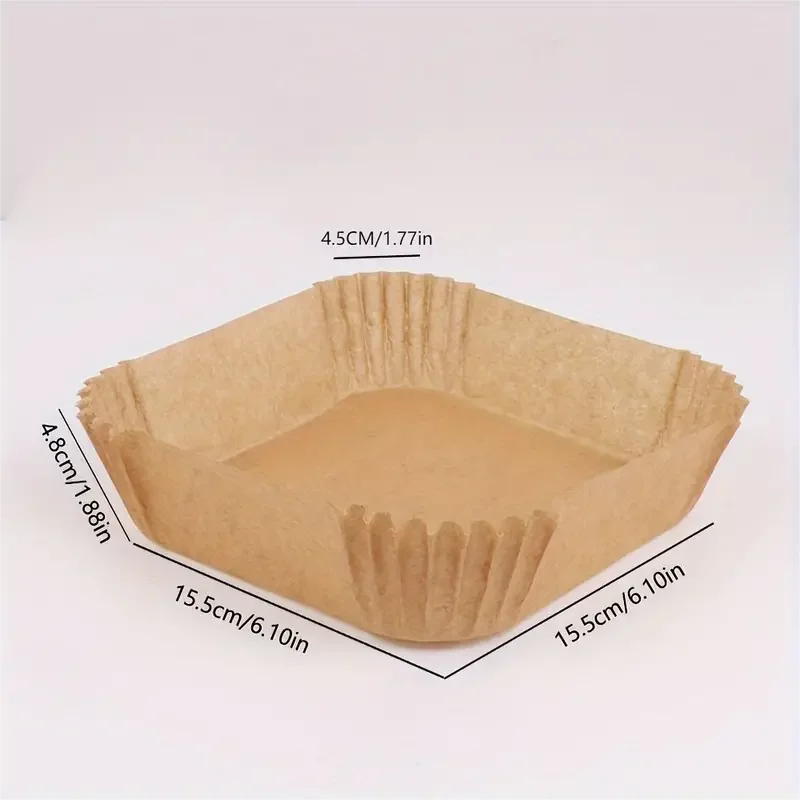 Special paper for air fryers, silicone oil paper holder, rectangular oil absorbing paper, disposable household baking